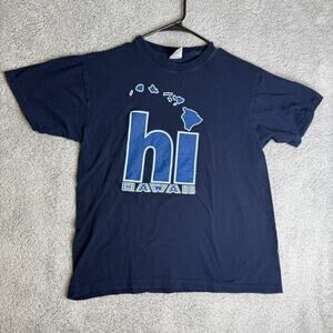 Hawaii T Shirt Mens Large Blue Crew Neck Short Sleeve